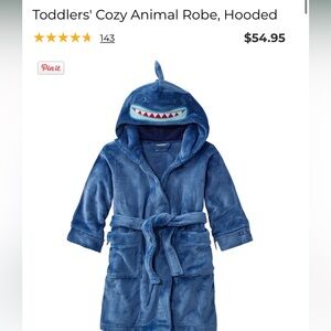 LL Bean toddler cozy shark robe